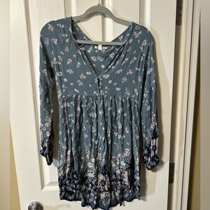 Billabong Blue Floral Mini Dress